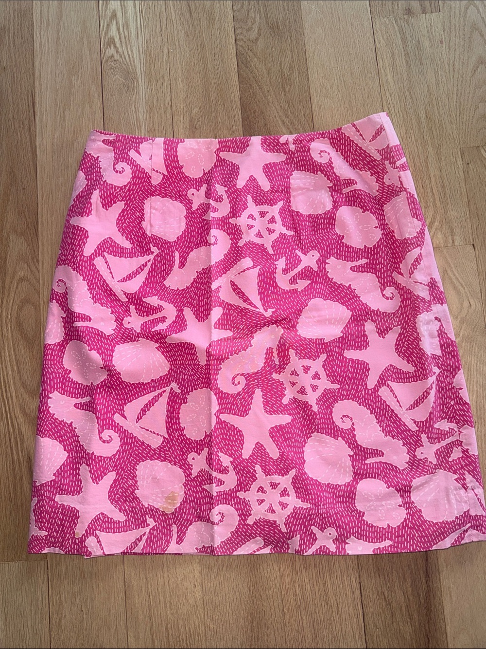 Lilly Pulitzer Pink & Light Pink Nautical Print A-Line Skirt